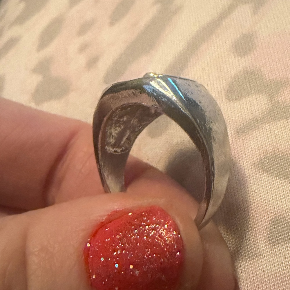NWOT Men’s Silver Square Signet Ring. Approx 10 1/2 - Picture 5 of 8